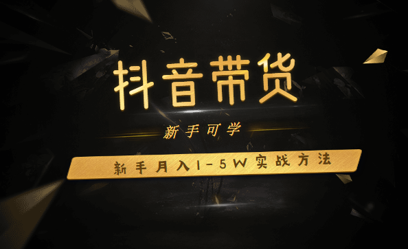 抖音带货：新手月入1-5W实战方法12节视频教程