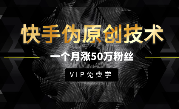 最新快手伪原创技术，一个月实战轻松拥有50w+粉丝