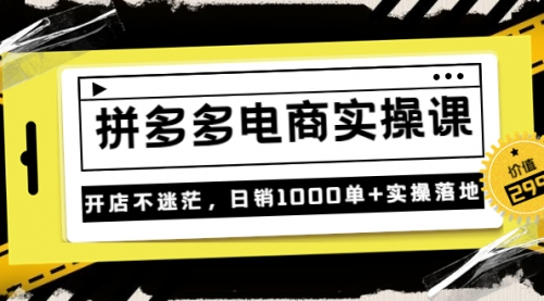 《拼多多电商实操课》日销1000单+实操落地视频课程